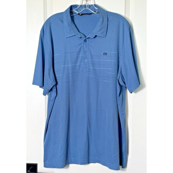 Travis Mathew Striped Stretch Polo Golf Shirt Mens XL Pima - Picture 1 of 10
